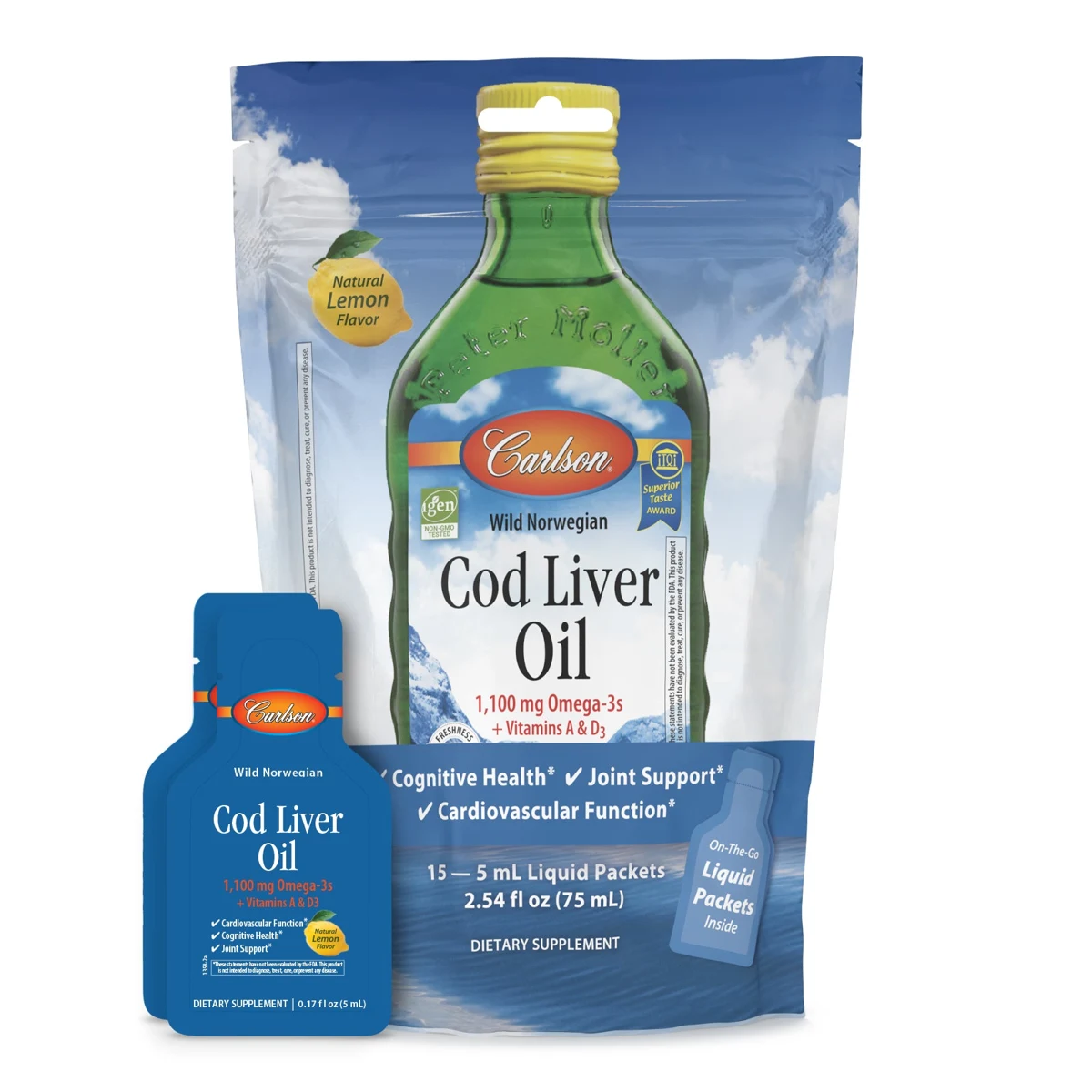 Cod Liver Oil Grab + Go Packs, Pouch