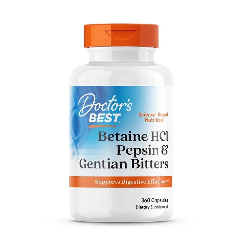 Betaine HCl, Pepsin and Gentian Bitters, 360 Capsules