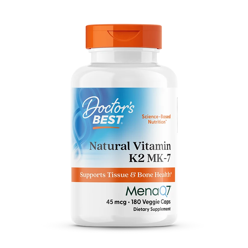 Natural Vitamin K2 MK-7 with MenaQ7, 45 mcg, 180 Veggie Caps