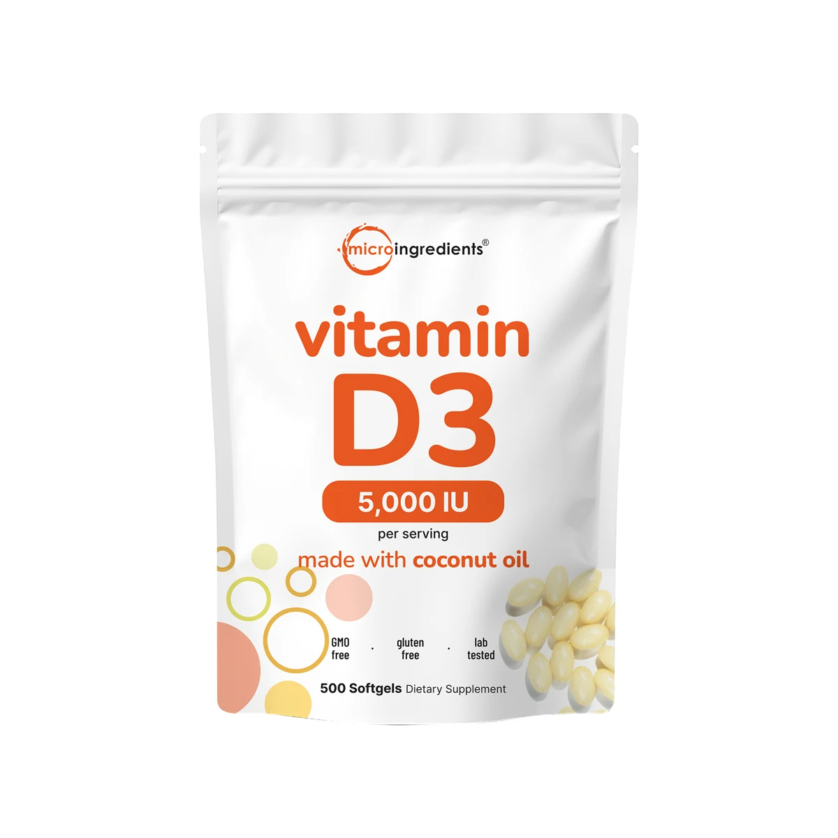 Vitamin D3 5,000 IU, 500 Softgels