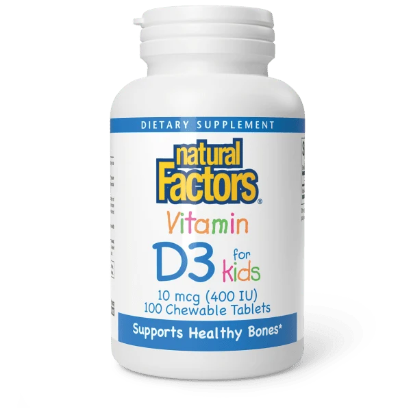 Vitamin D3 for Kids 10 mcg (400 IU) Chewable Tablets