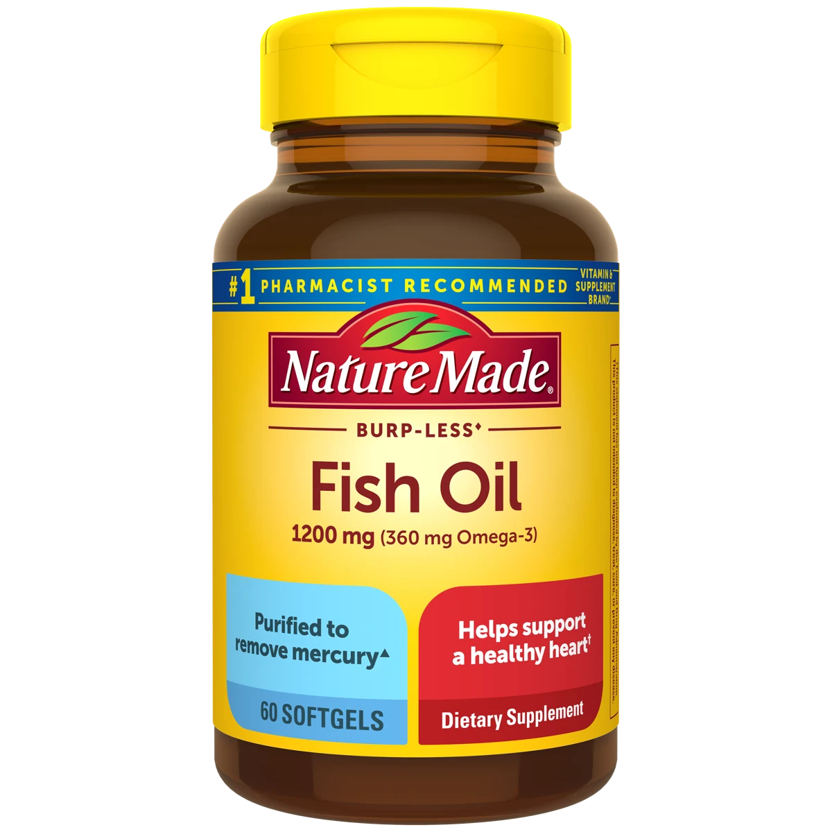 Burp-Less Fish Oil 1200 mg Softgels