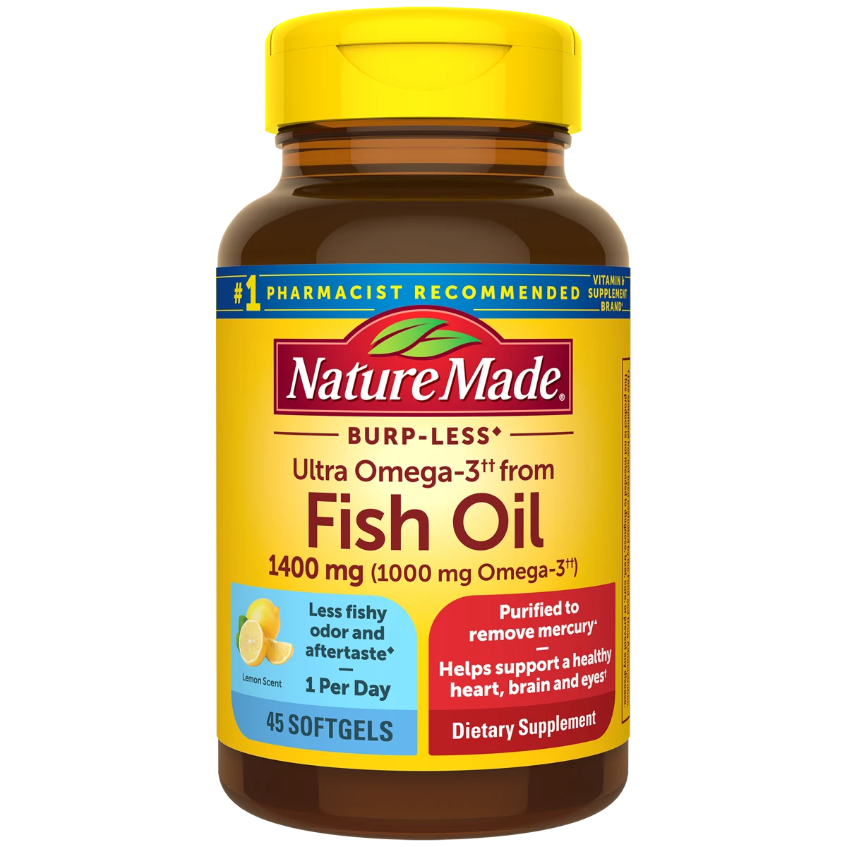Ultra Omega-3 from Fish Oil 1400 mg Softgels, Burp-Less