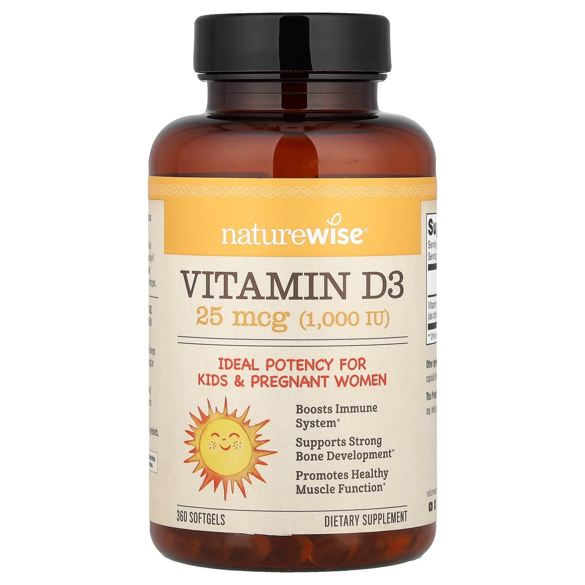 Vitamin D3, 25 mcg (1,000 IU)