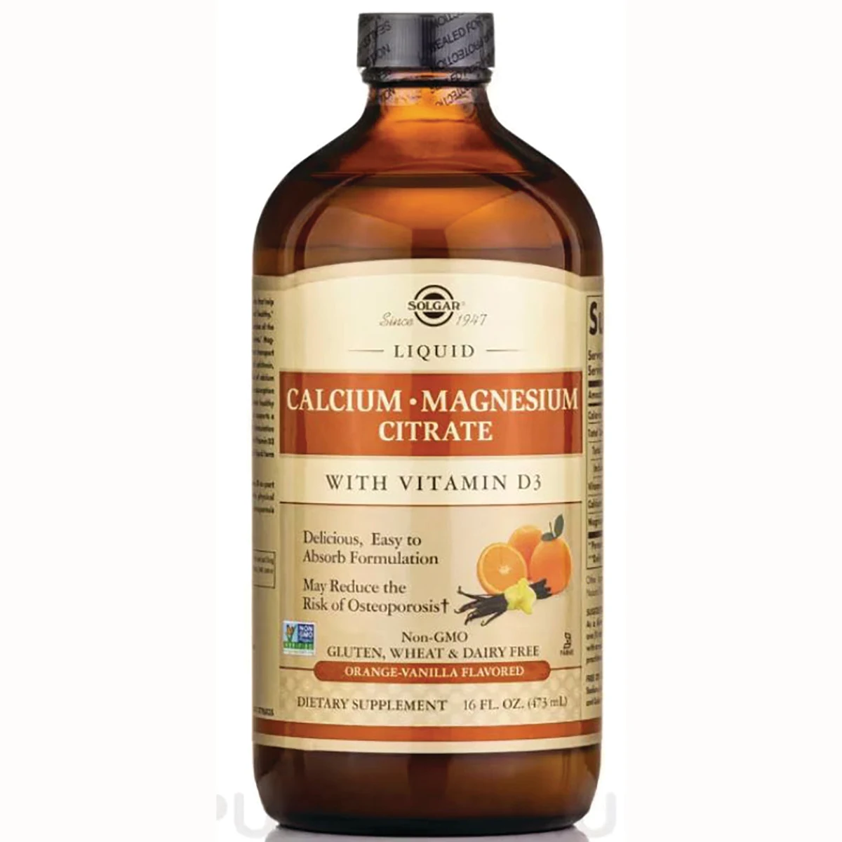 Liquid Calcium Magnesium Citrate with Vitamin D3 - Orange-Vanilla