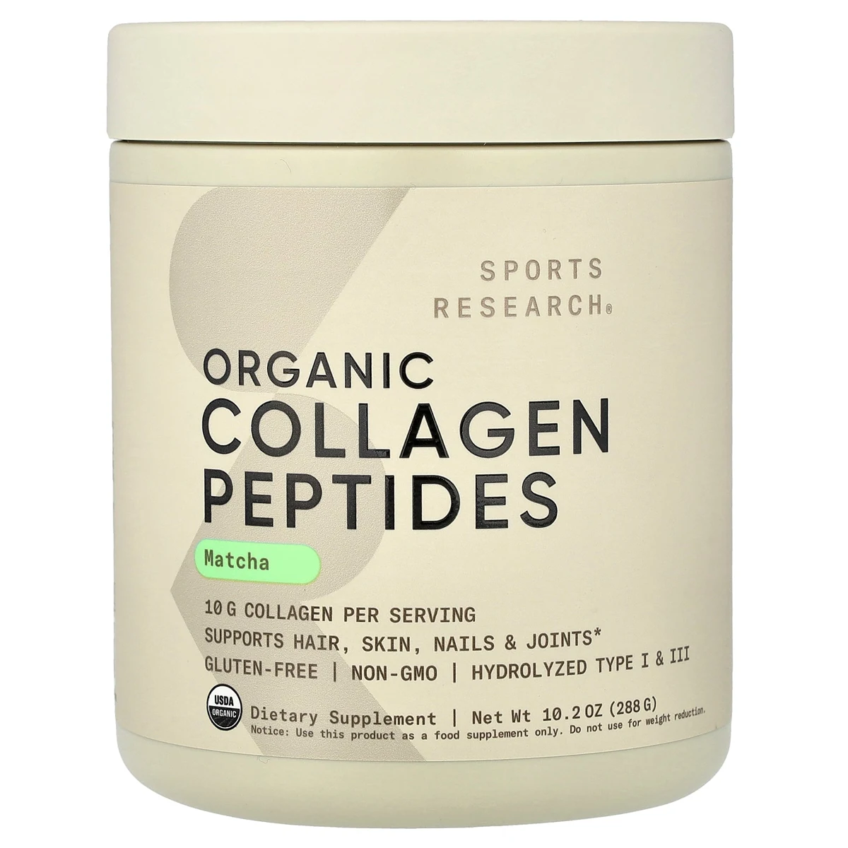 Organic Collagen Peptides, Matcha