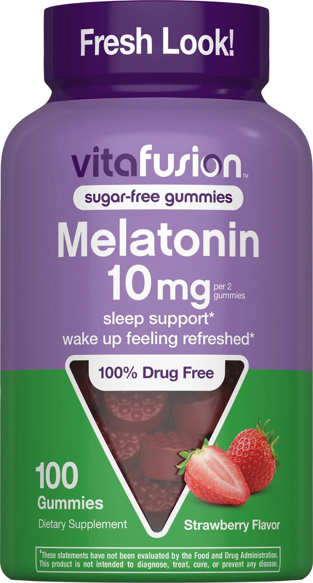 Melatonin Max Strength 10 mg Gummy Vitamin, 100 Gummies