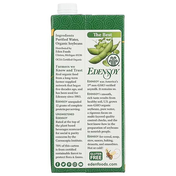 Organic Edensoy Unsweetened Soymilk — image 2 of 4